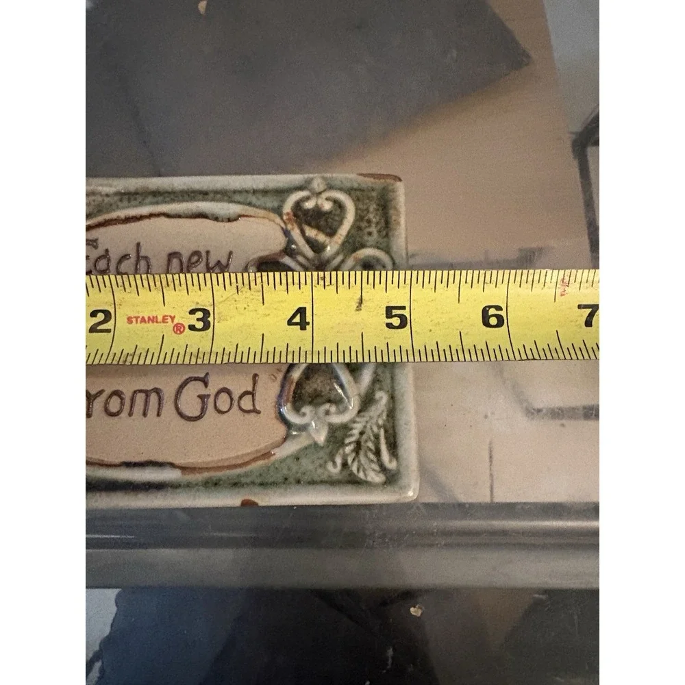 Vintage Ceramic Trinket Box Each New Day Is A Gift From God Keepsake
